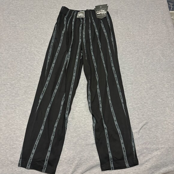 NWT California CraZee Wear Baggy Pants Men's Sm (28x30) Black Gray Striped USA - Picture 1 of 13